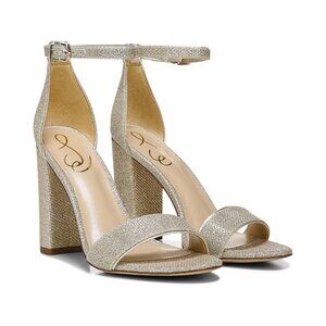 Sam Edelman Yaro Block Heel Sandal in Jute Glam Mesh, Size 8